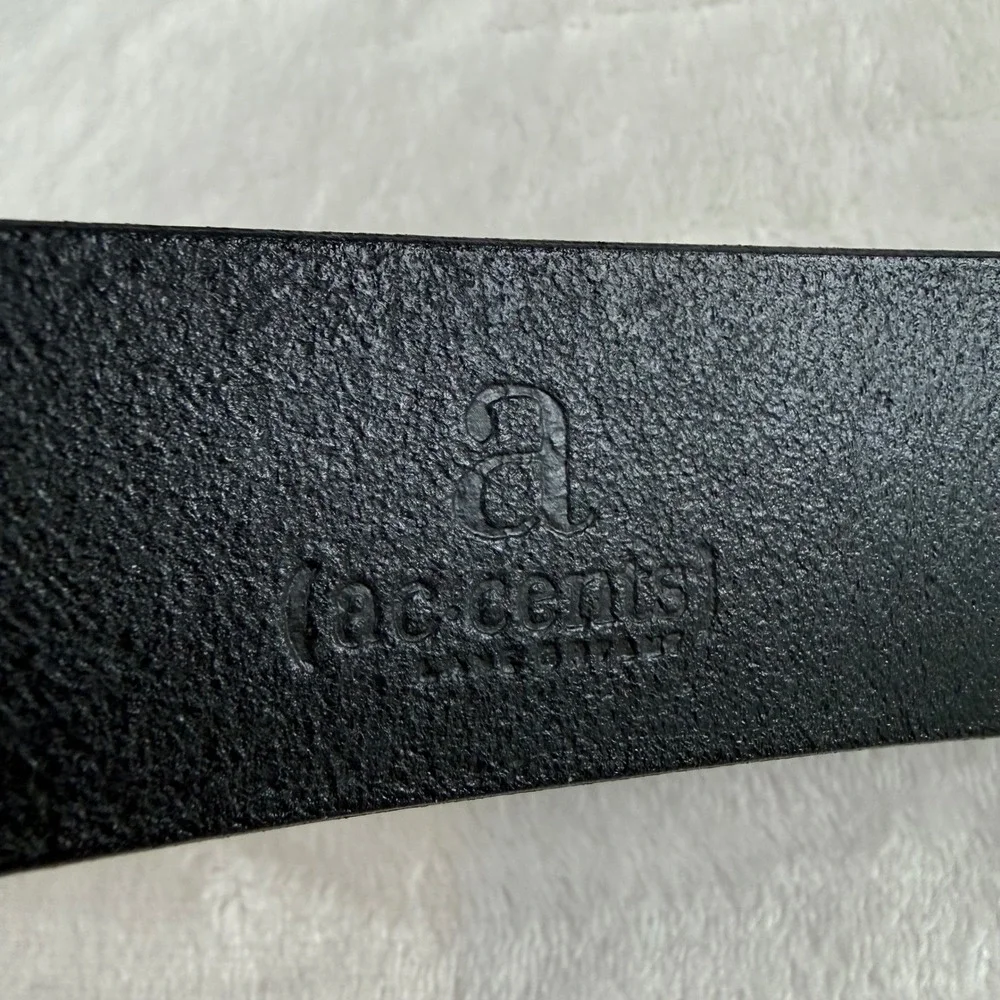 Lane Bryant Leather‎ Belt Women 18/20 Black Turquoise Embroidered Boho (accents)